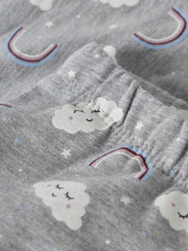 NAME IT Sweat Leggings Davina Grey Melange Rainbow Clouds